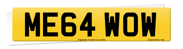 Registration number ME64 WOW